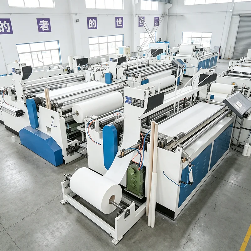 Full Automatic Toilet Paper Roll Production Machine With Auto Glue Sealing Function For Commercial Grade Tissue Rolls
