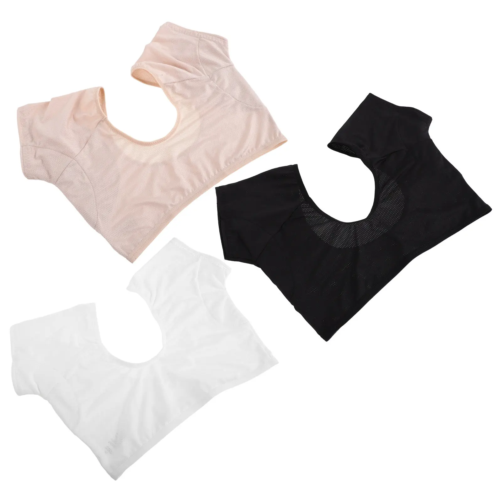 

3Pcs Absorbent Armpit Sweat Vest Breathable Quick-Dry Underarm Sweat Proof Pads Washable Reusable Undershirt Protector for Women