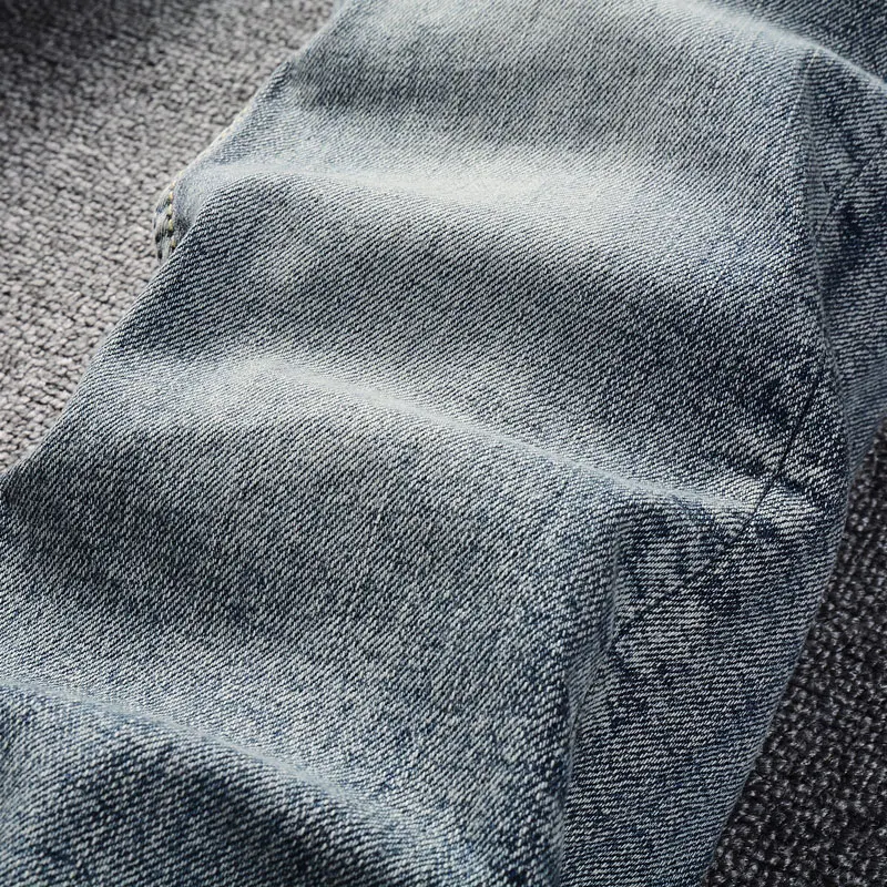 Mode Designer Männer Jeans Hohe Qualität Retro Gewaschen Blau Stretch Schlank Zerrissene Jeans Männer Italienischen Stil Y2K Vintage Denim Hosen