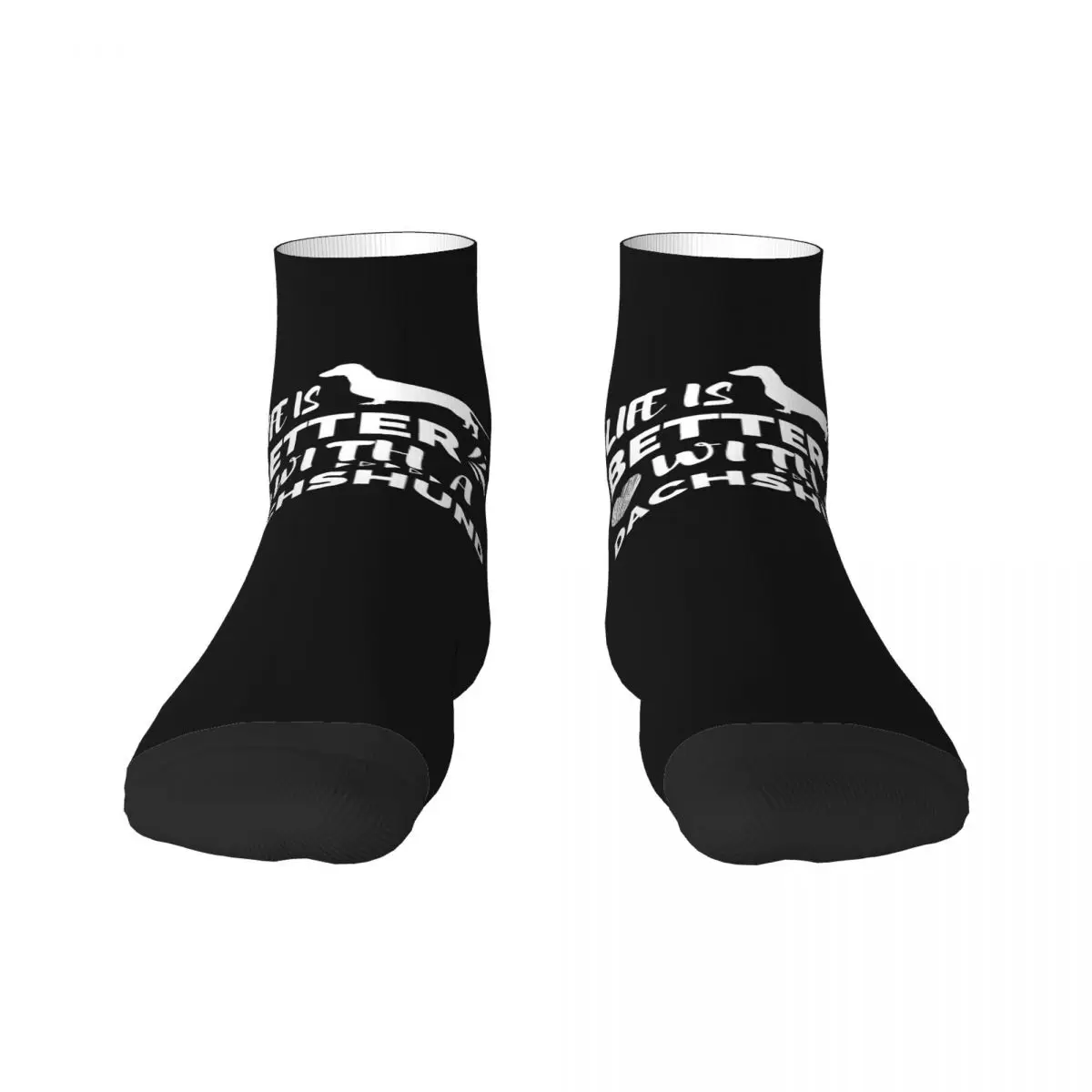 Cute Men's Dachshund Dress Socks Unisex Warm Breathbale 3D Printed Badger Sausage Wiener Dog Crew Socks