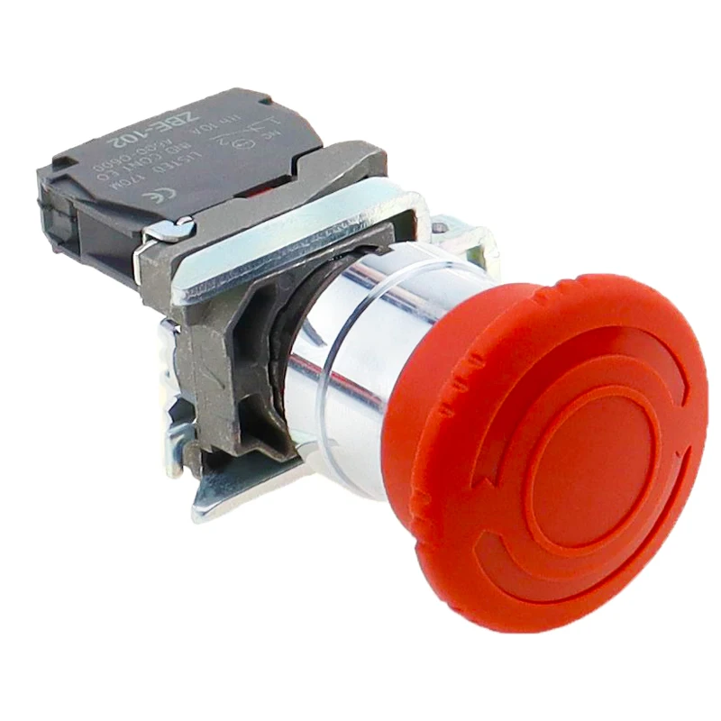 1pcs Not-Aus-Pilz-Druckknopf schalter passt Xb4-bs542 Feder rückstellung 1nc/2nc