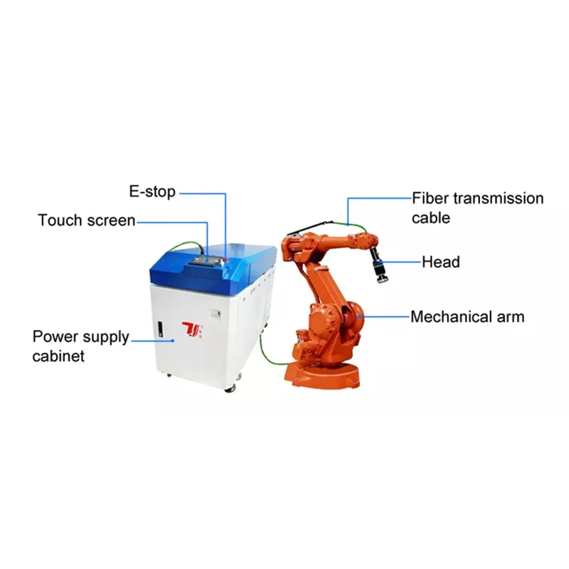 1000W-6000W Automatic 6 Axis Robot Arm Fiber Laser Welding Machine
