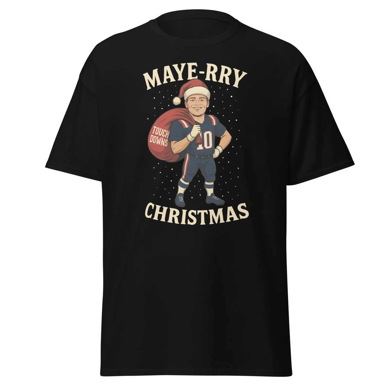 دريك ماي نيو إنجلاند قميص عيد الميلاد تي شيرت باتريوتس للجنسين القطن المطبوع تي شيرت اضافية كبيرة فضفاضة