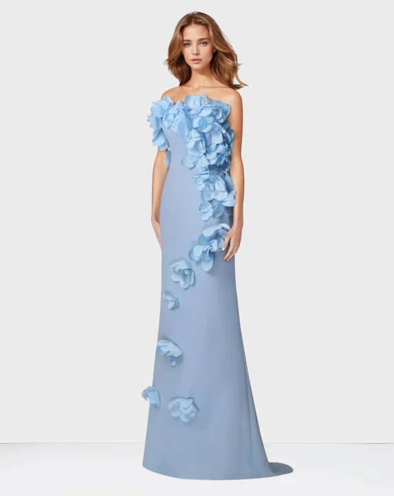 Maßgeschneidertes elegantes Abendkleid, luxuriöse Abschlussball-Partykleider für Damen, rückenlang, Blumen, ärmellos, für besondere Anlässe