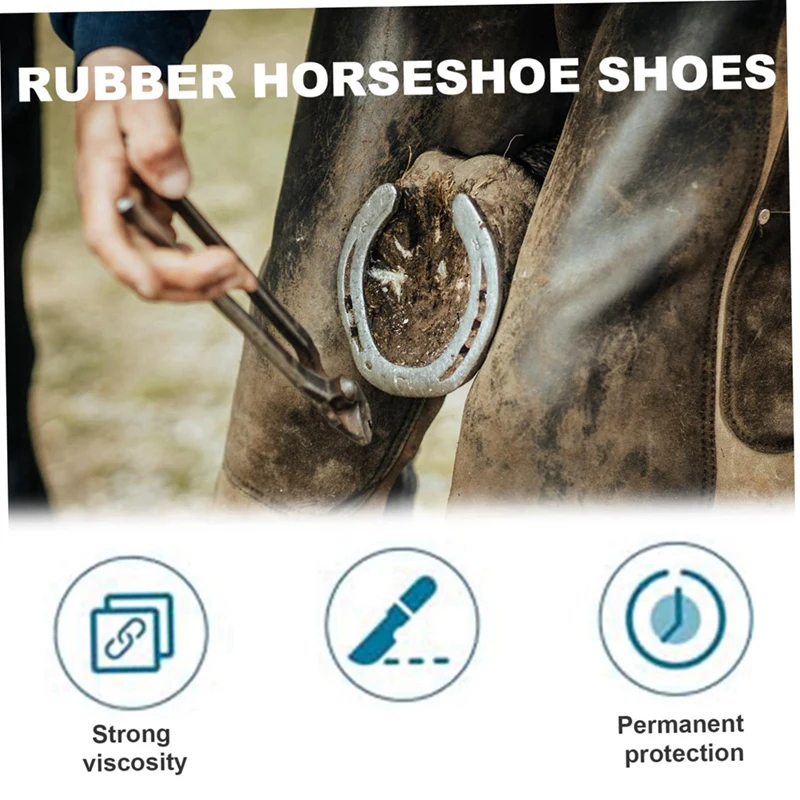 Rubber Horse Hoof Boots For Safety, Protection, & Rehabilitation - Ideal For Training & Competitions-L