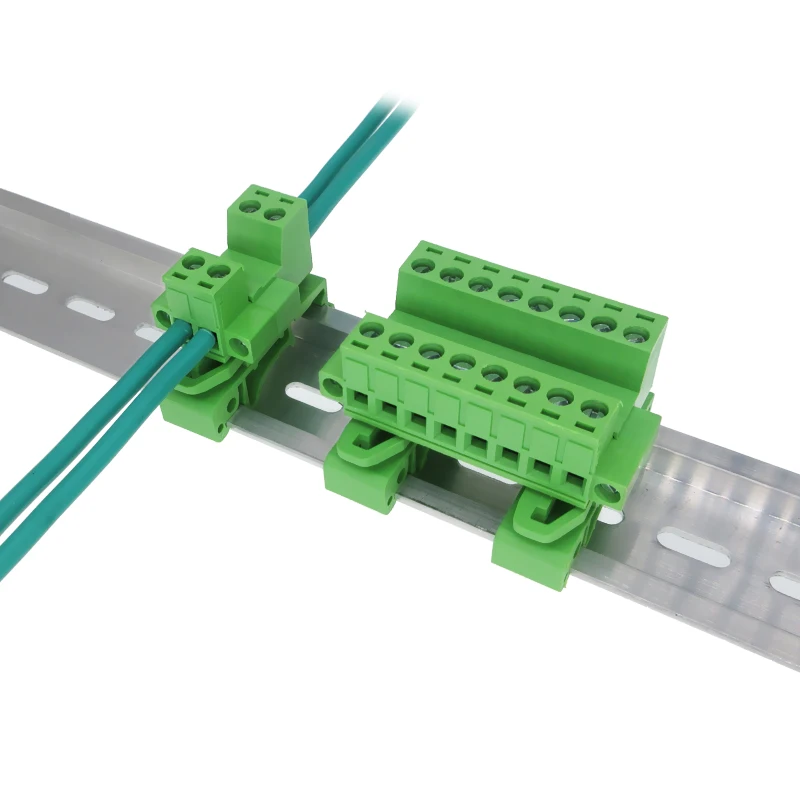 5sets 2EDG-UKRM 2p-24pin Solderless Butt Plug Screw Terminal Set with Ear Track Type pitch 5.08mm Card Guide Rail Complete Kit