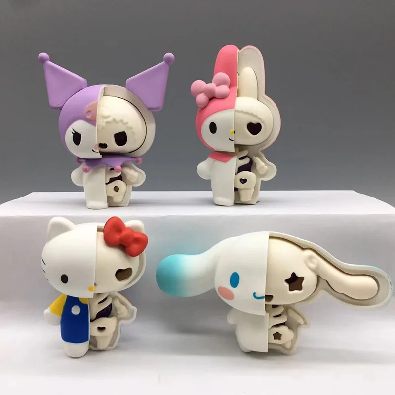 Olá Kitty Half Bone dos desenhos animados, Kuromi Cinnamoroll, Periférico Criativo, Bonito Desktop, Kawaii Sanrio Brinquedos engraçados, Presente de aniversário