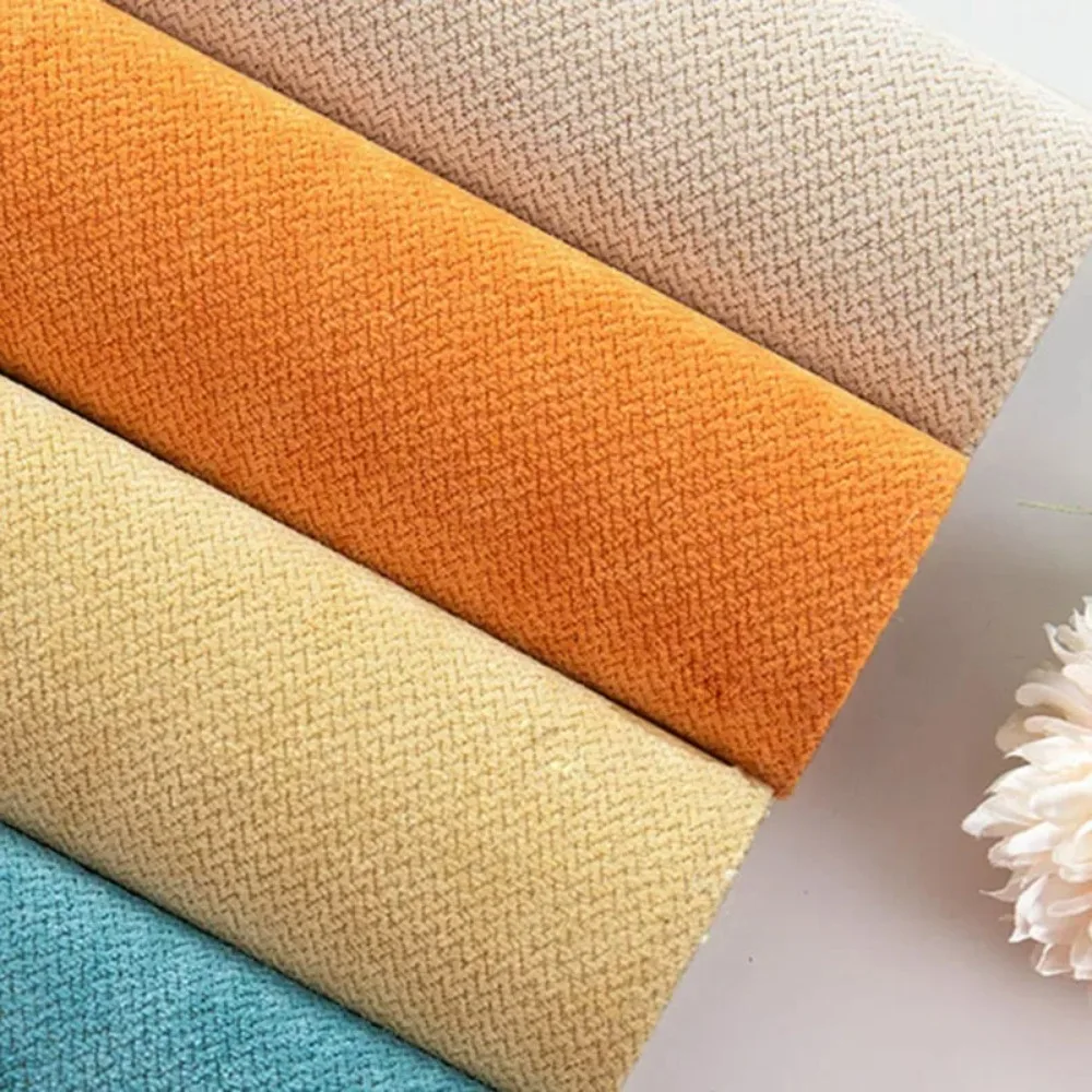 

Custom-made modern, simple and light luxury curtains in solid color Chenille blackout curtains finished products