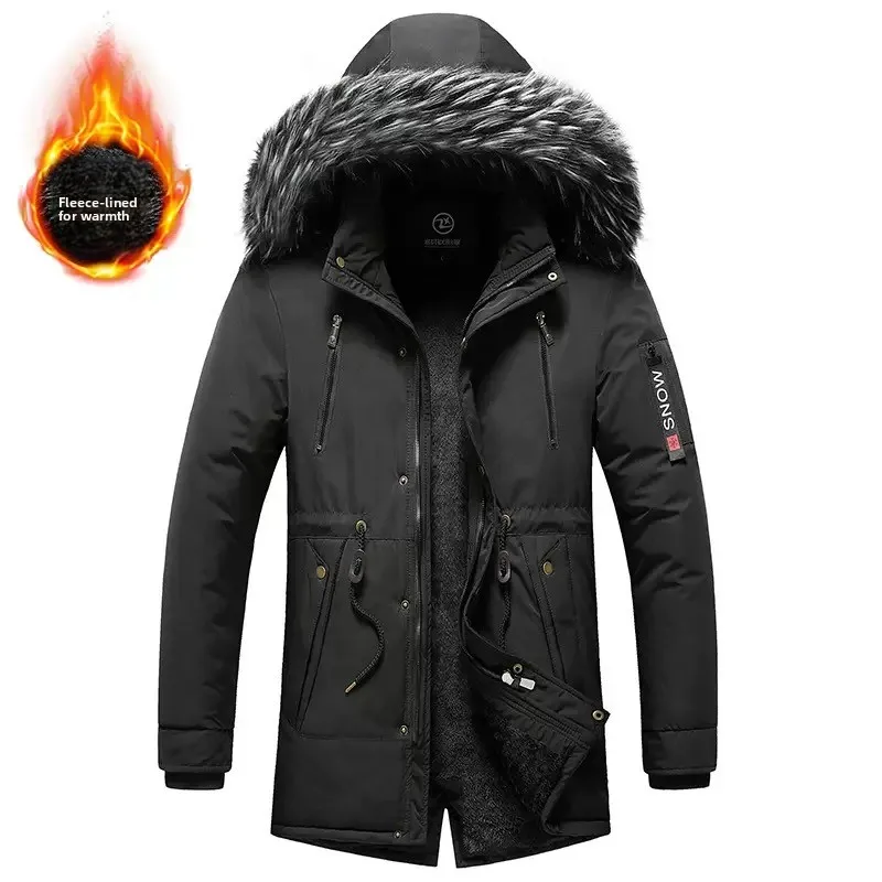 الشتاء الرجال سترة دافئة الرجال القطن يندبروف عادية سترات معطف الرجال الفراء طوق رشاقته أبلى انفصال قبعة ZL506 #1