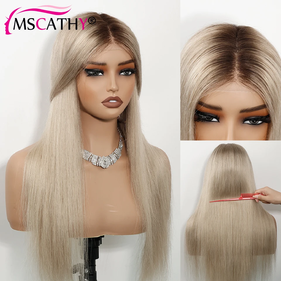 13x4 البيج الرماد شقراء أومبير مستقيم الباروكات للنساء غلويليس HD شفافة الدانتيل الباروكة الأمامية 200% البرازيلي ريمي خصلات الشعر المستعار الإنسان #2