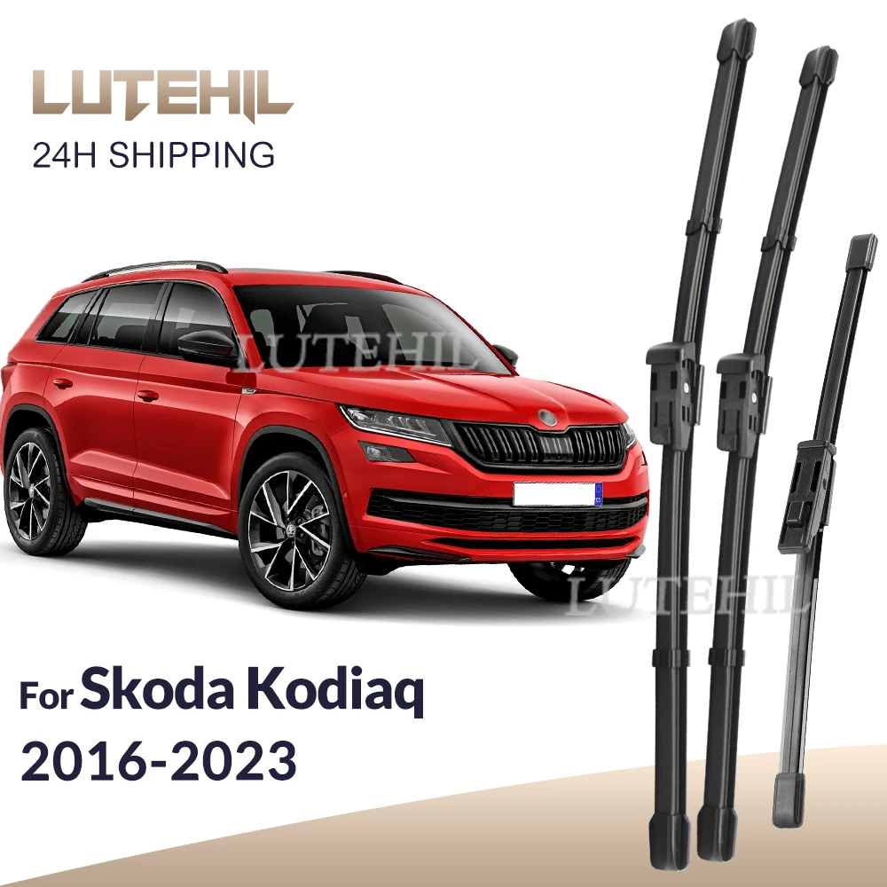 

For Skoda Kodiaq 2016-2023 2017 2018 2019 2020 Wiper Front & Rear Wiper Blades Windshield Windscreen Window Brushes 24"+21"+13"