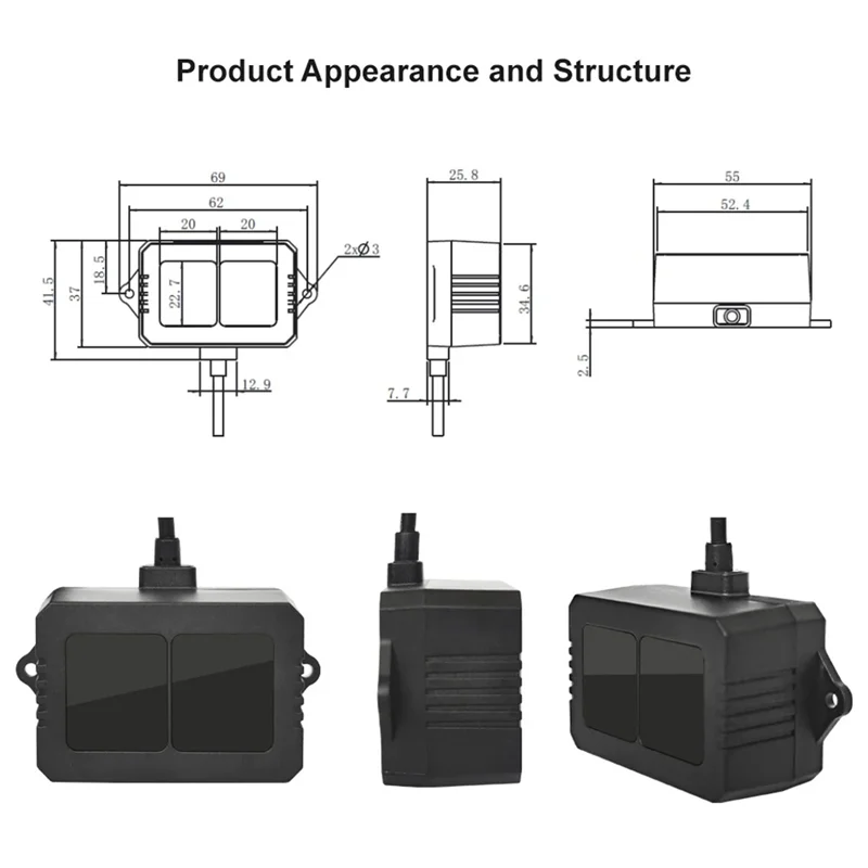 Sensore di distanza di medio raggio TF02 Pro, velocità di telaio di 1000 Hz e modulo Lidar con portata operativa di 40 metri per interni/esterni/robot