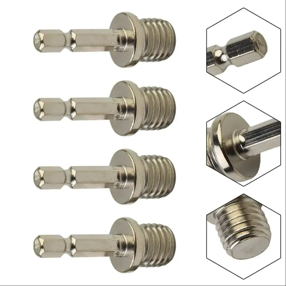 

4pcs Polishing Disc Connecting Rod 1/4" Shank Hexagon Adapter Drill Chuck Polishing Disc Connection Rod For Electric Drill