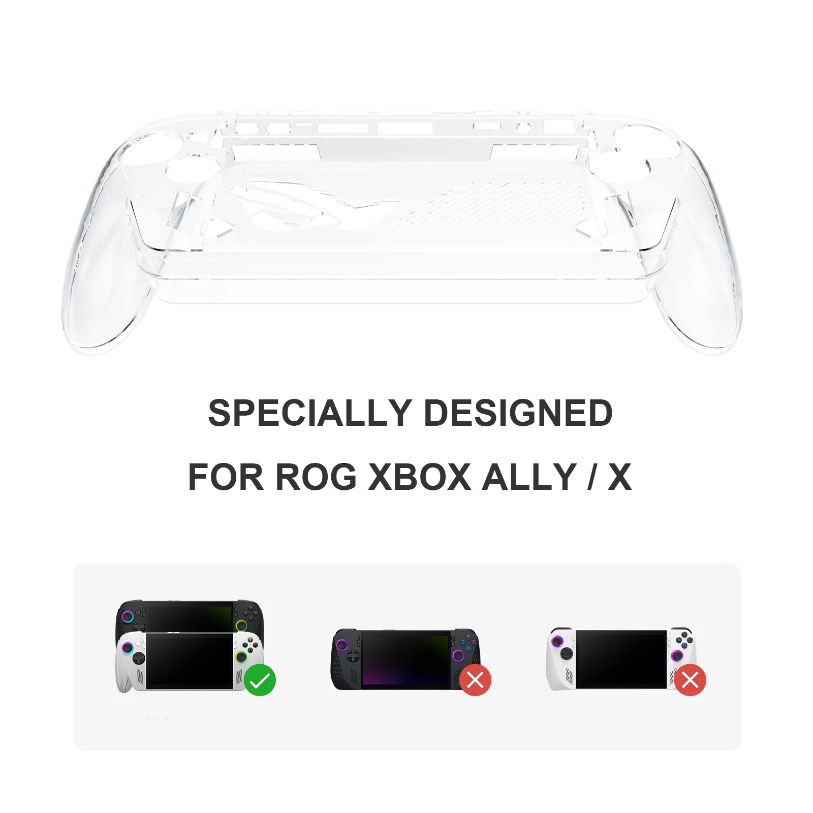 Shockproof Transparent Case for ROG Xbox Ally/Ally X - Sweatproof Protective Game Console Cover Gaming Accessories