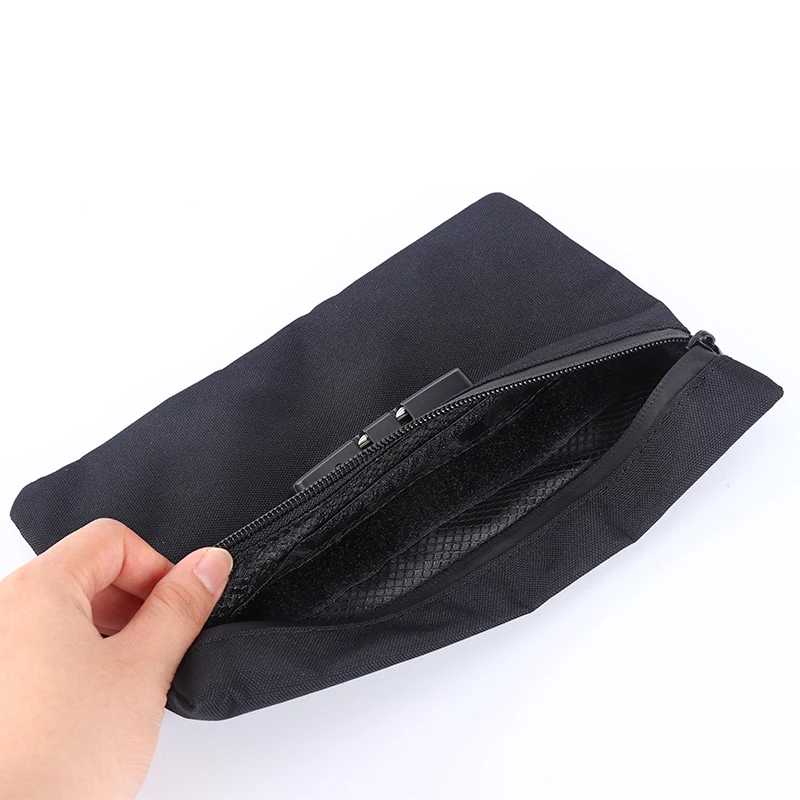 Bolsa de lona para dinero con cerradura de combinación, bolsa con cerradura portátil impermeable, bolsa de almacenamiento de documentos segura con cierre de cremallera para dinero en efectivo