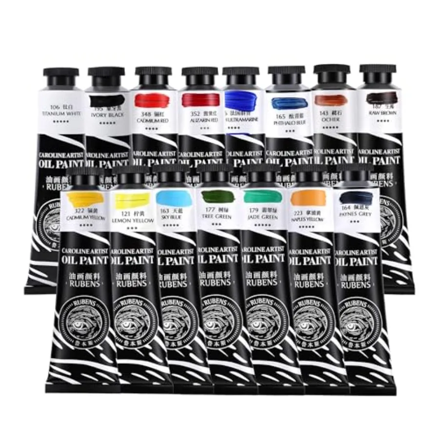

Oil Paints Set 15 Colors, Oil Paints 2 OZ Large Tubes for Canvas, Professional Oil Colors with Thicker Creamy Texture, High Sat