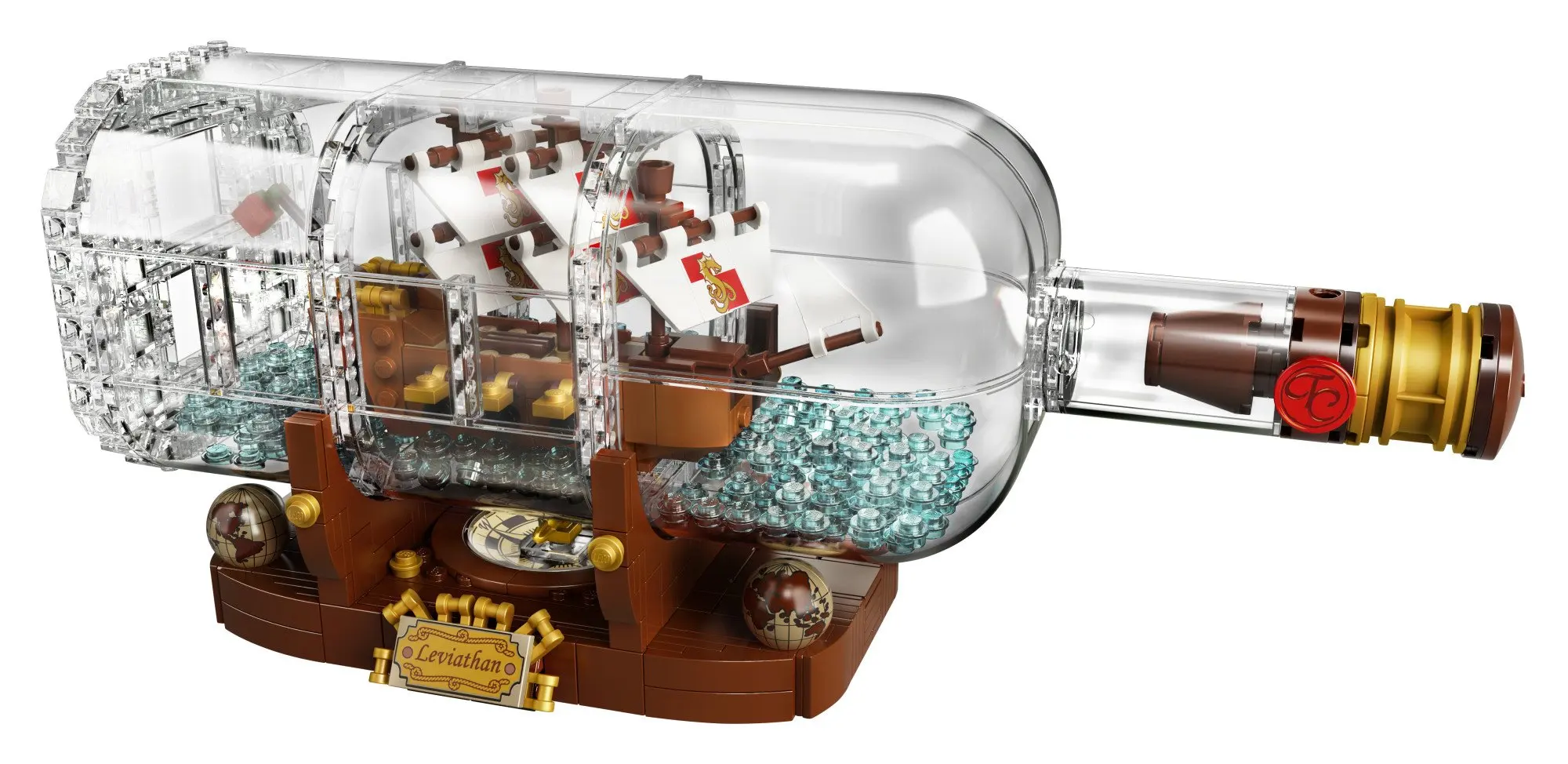 LEGO Ideas Ship in a Bottle 92177 Expert Building Kit Snap Together Collectible Display Set Model Toy for Xmas Gift (962 Pieces)