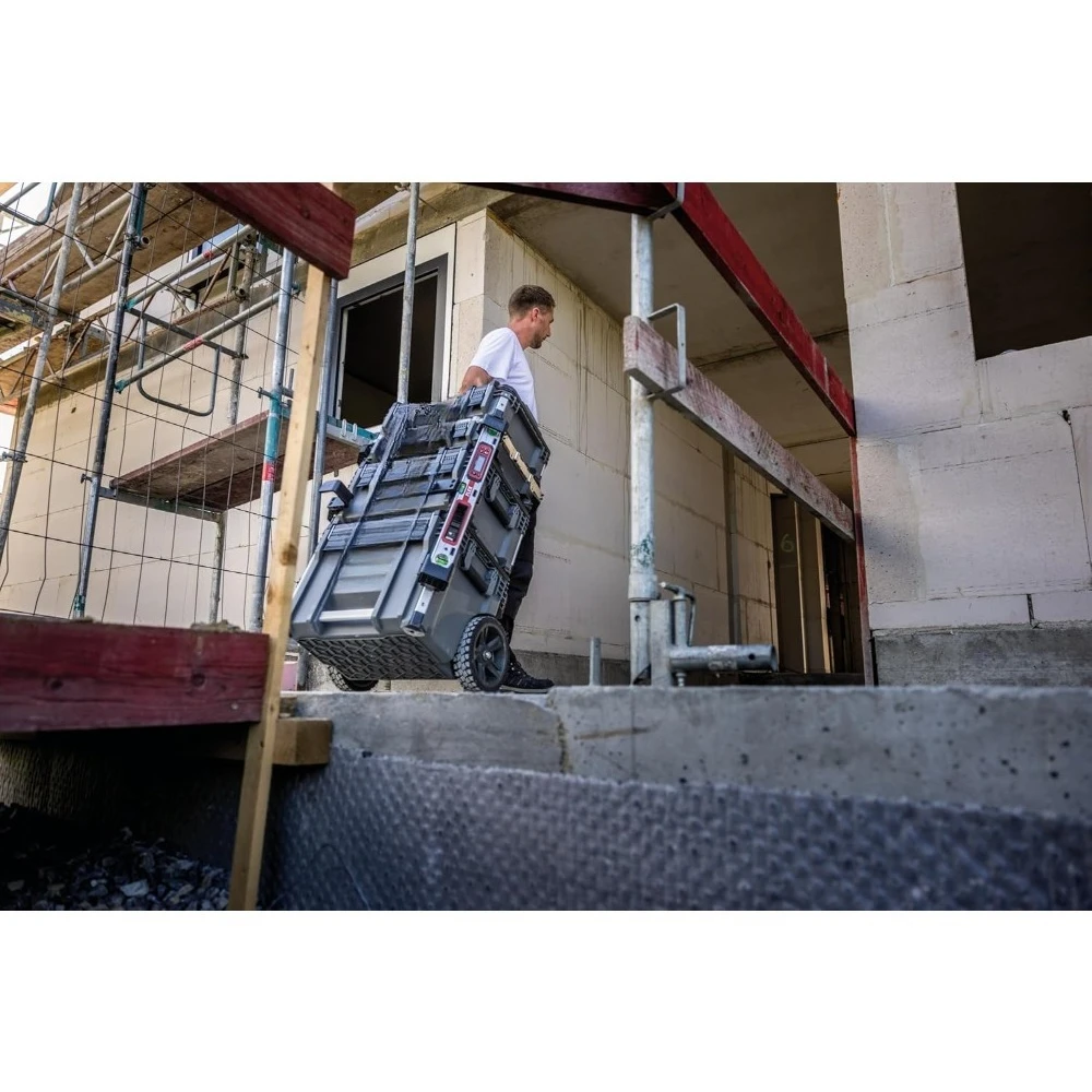 Flex Stack Pack Standard 531461 Transport Case Set Made of Impact-Resistant Plastic, with Quick Connect Fasteners, Tool Case