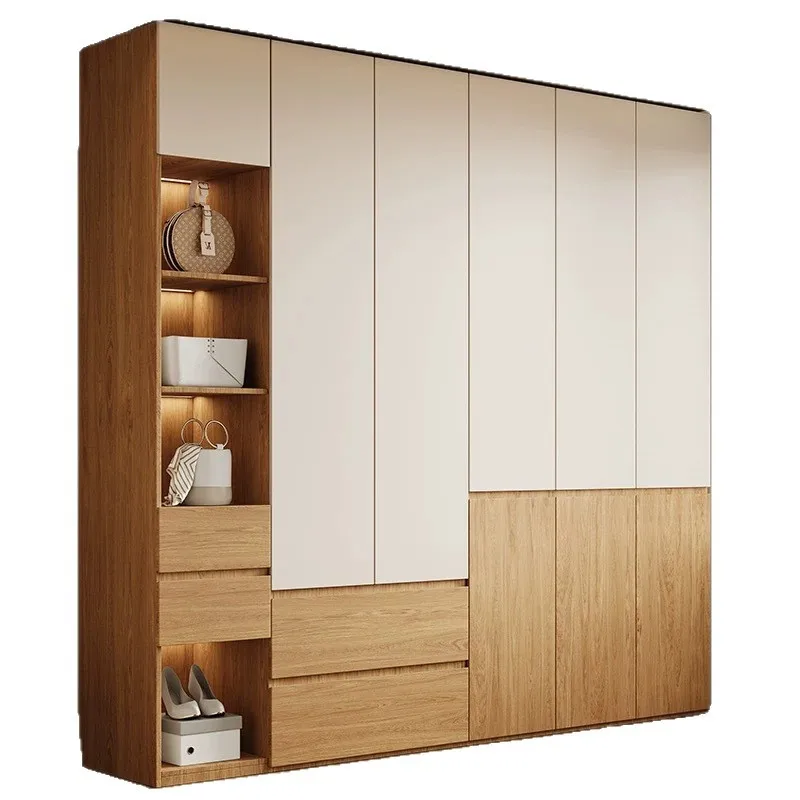 ENF grade European pine board color matching wardrobe bedroom household small apartment 18mm storage