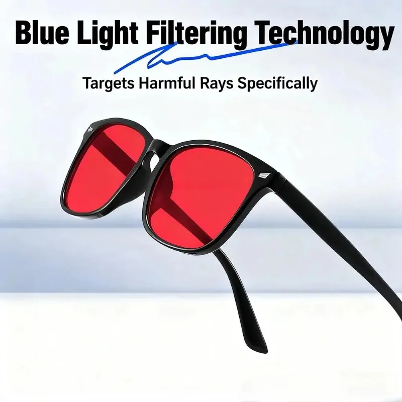 Anti Blue Light Sunglasses Better Sleep Red Lens Bluelight Blocking Glasses for Men Women Anti Eye Strain for Computer Game
