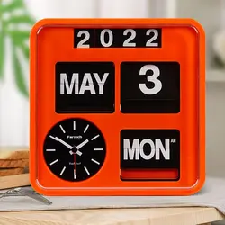 Fartech Automatic Flip Clock, Retro Desktop Clock, Digital Mechanical Flip Wall Clock, Perpetual Calendar