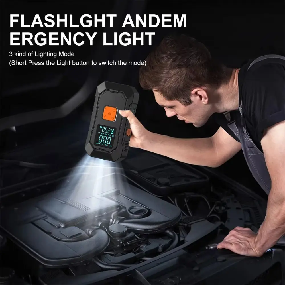 Профессиональный автомобильный стартер 4 в 1, 6000 мАч, 12 В с воздушным насосом, автоматический насос для накачивания шин, многофункциональный портативный электрический воздушный насос