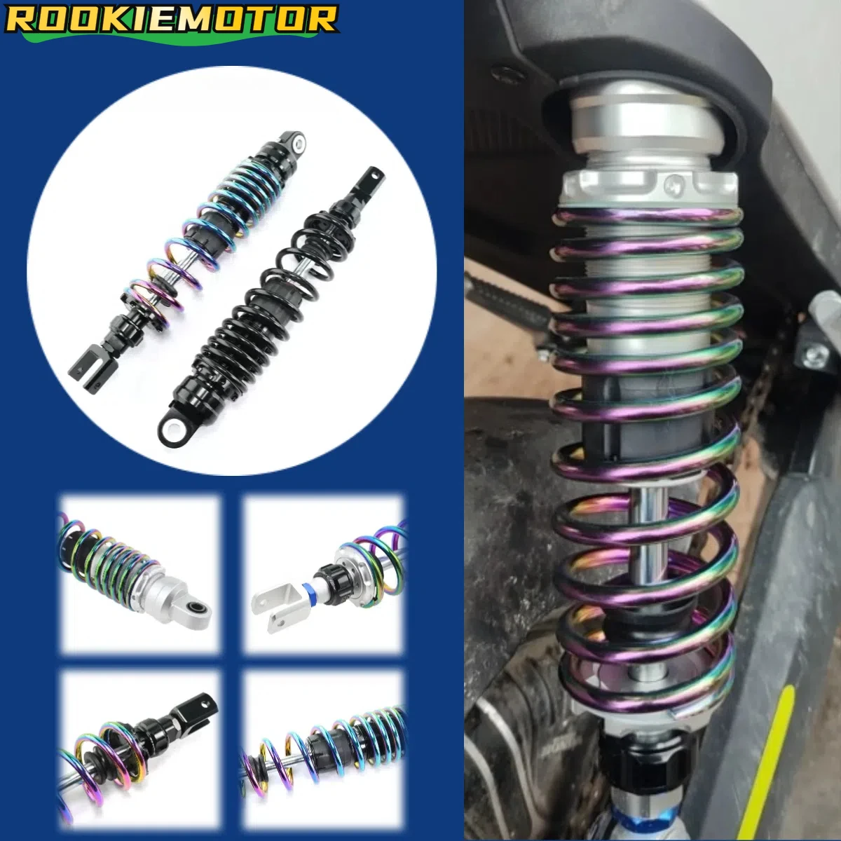 360MM Universal Motorcycle Adjustable Pressure Rear Shock Damper Rear Spring Shock Absorber