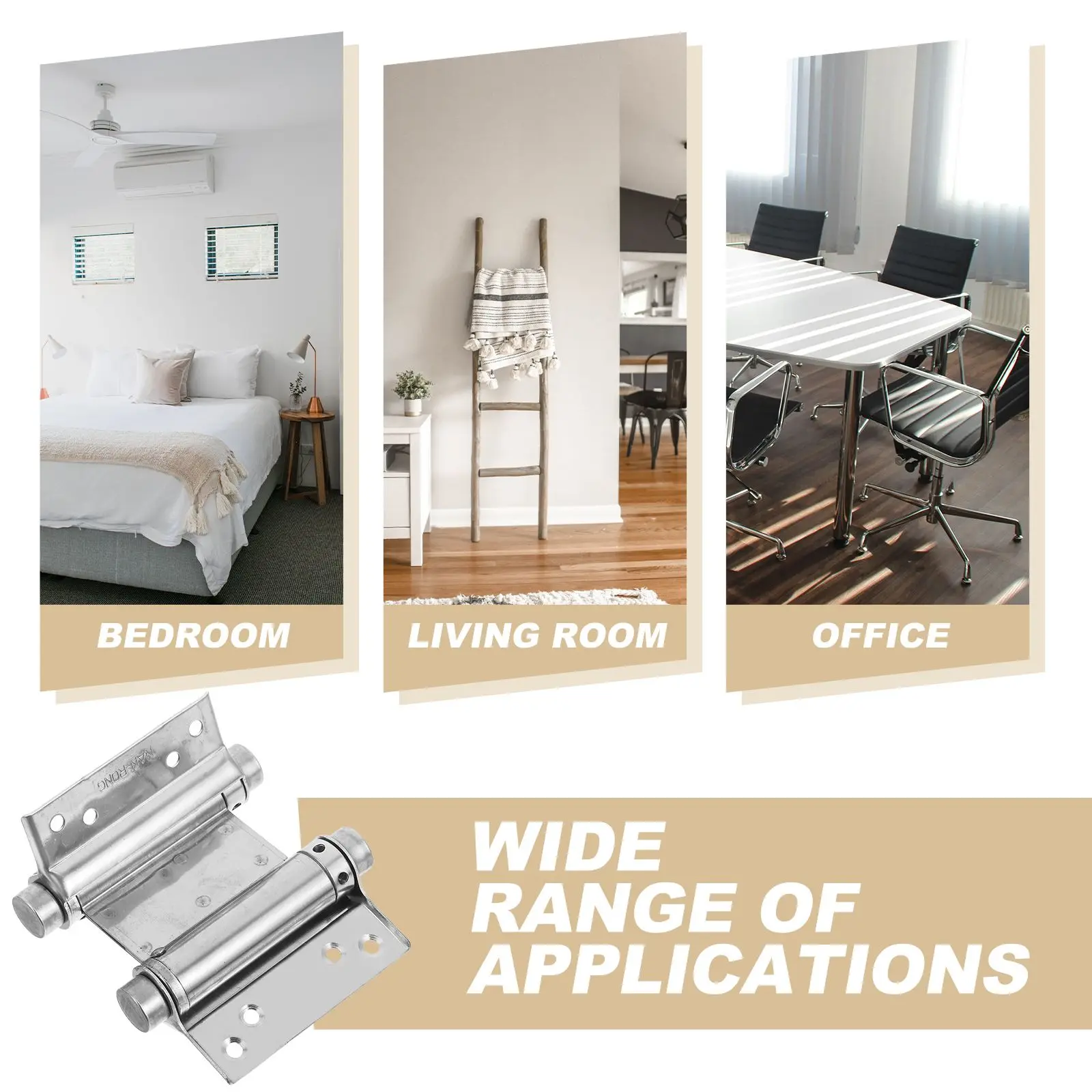 4pcs Automatic Closing Hinge 3 Inch Double Spring Stainless Steel Door Hinges Adjustable Gate Hinges Furniture