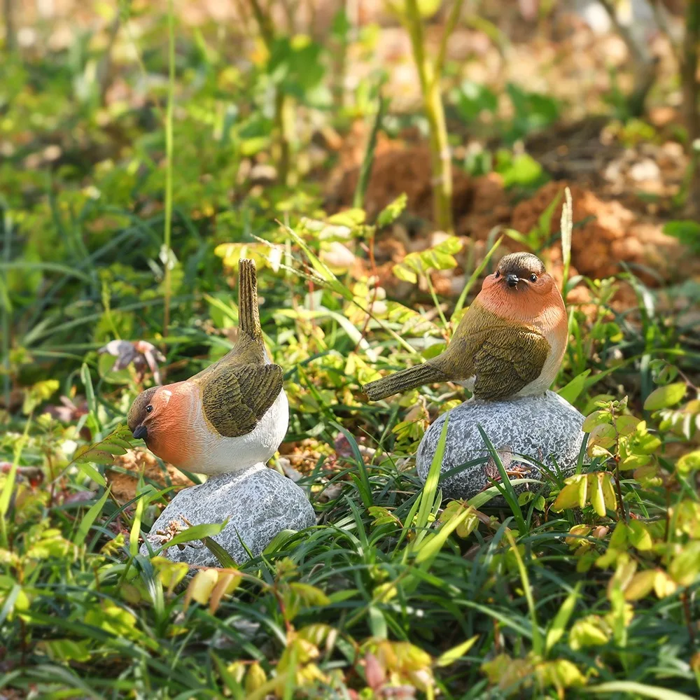

Весенне-летняя мини-статуя птицы, реалистичная водонепроницаемая фигурка счастливого птицы, изделия из смолы, статуя животного, украшение стола