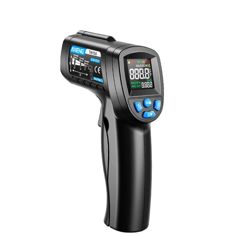 Infrared Thermometer Color Screen for Water Oil Kitchen Industrial High Accuracy Temperature Gun