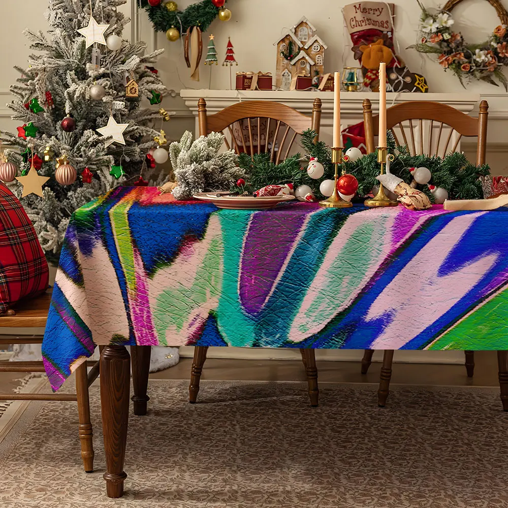 Vibrant Hibiscus Mix Waterproof table cloth, splash-proof tablecloth, for party, Halloween, Christmas, dining, camping