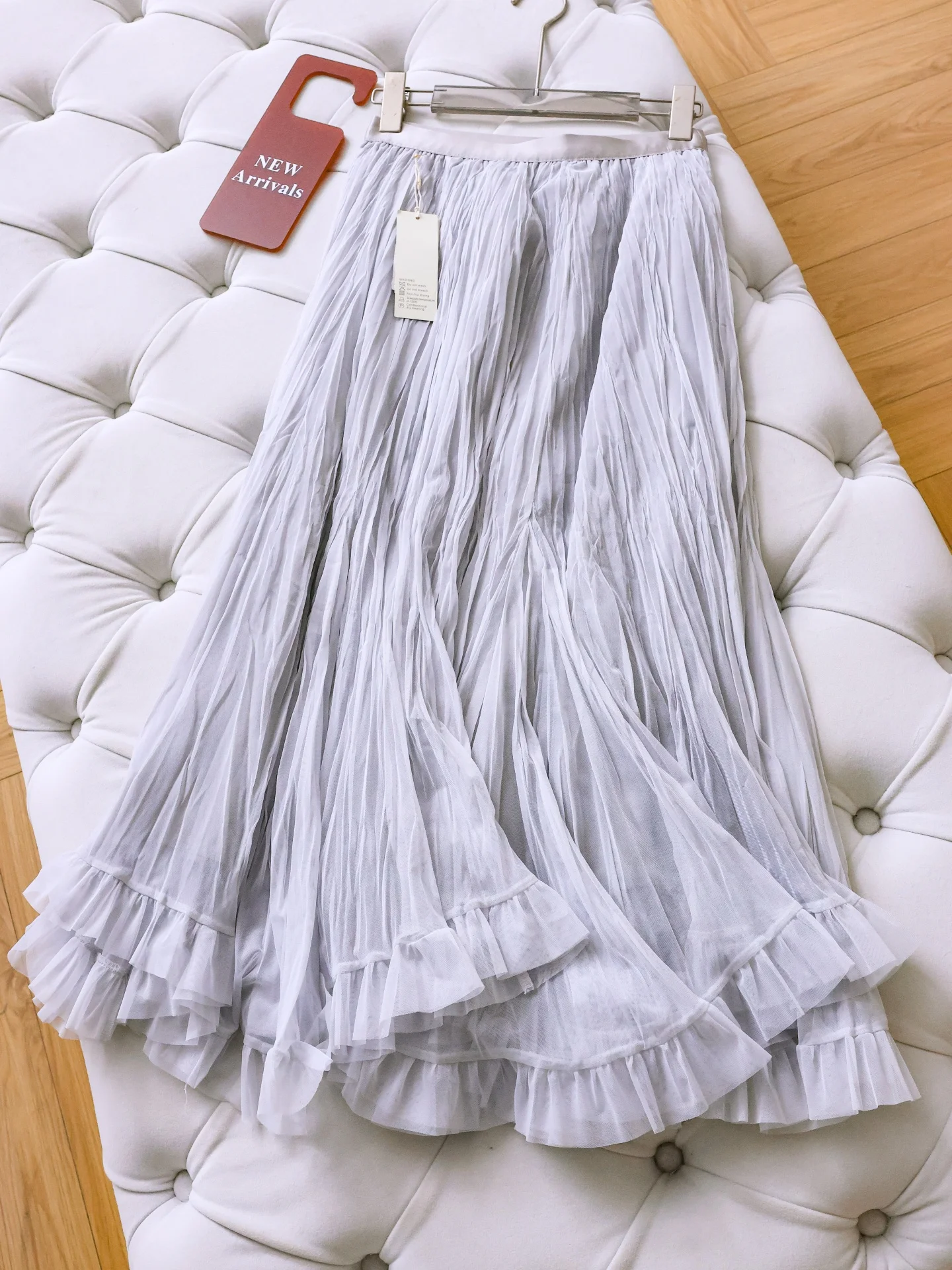Slimming  Color High Waist A-Line Skirt Comfortable Fit Mesh Dress Spring 2026 New Women's Fashion Half-length Skirts
