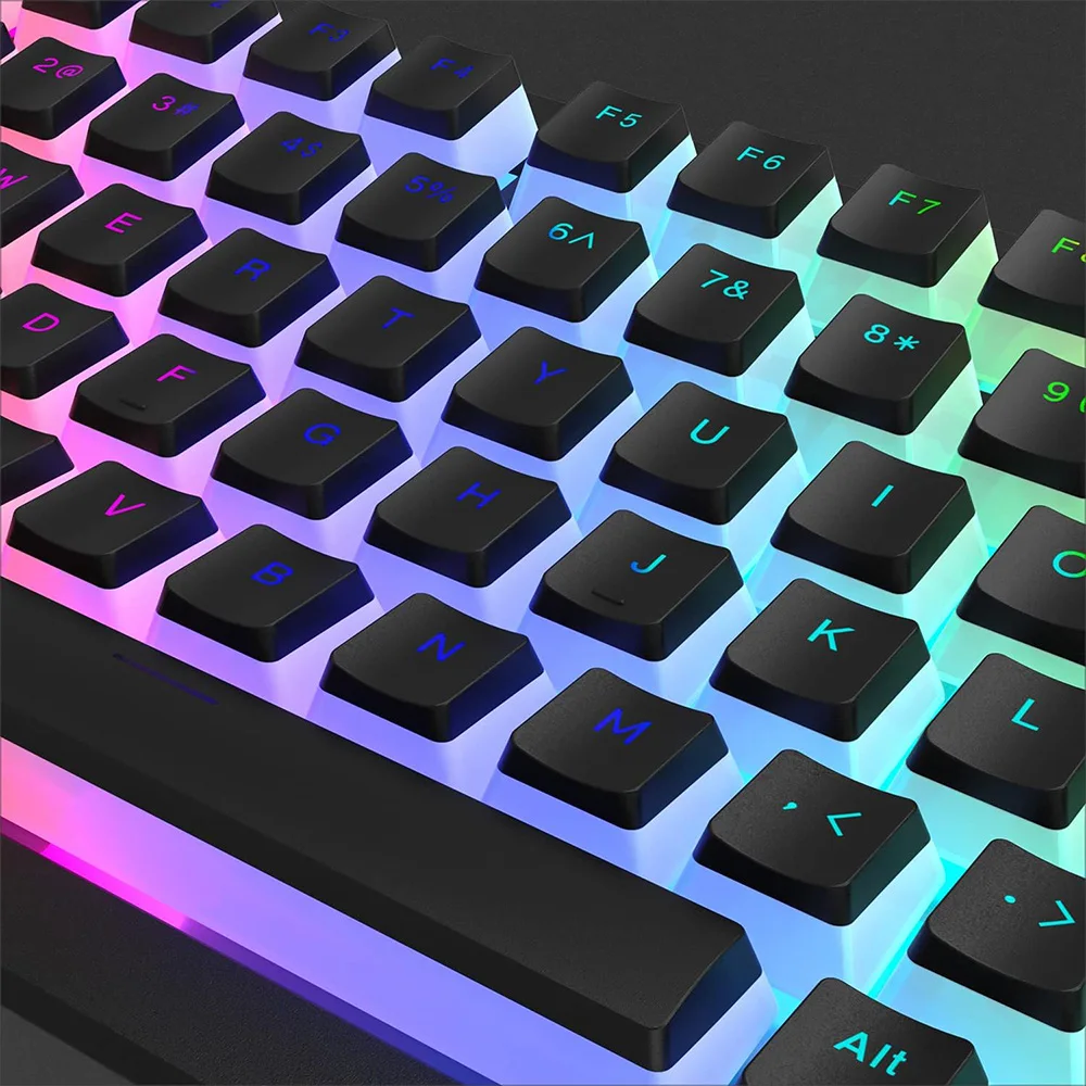 129 Keys Pudding Keycaps PBT Double Shot RGB Gaming Keyboard Keycaps For 61 68 84 87 96 98 100 104 108 Keys Mechanical Keyboard