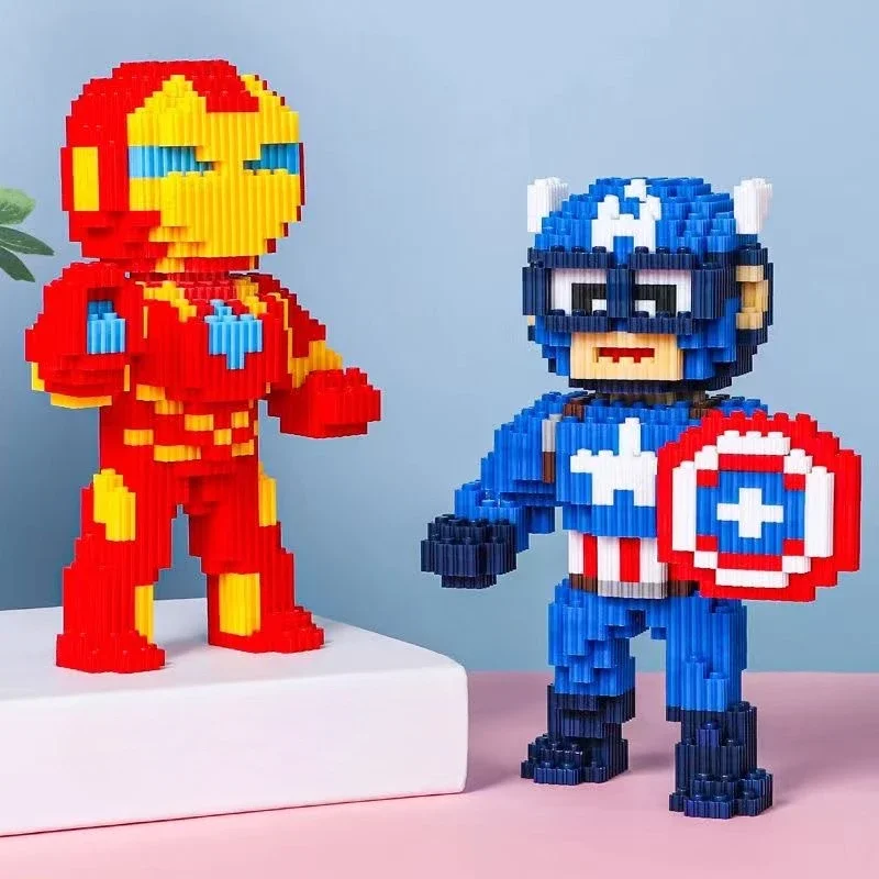 Movie Superhero Avengers Doll Building Blocks Small Particles Asembled Building Blocks Iron Man Spider Toys Kid Christmas Gift