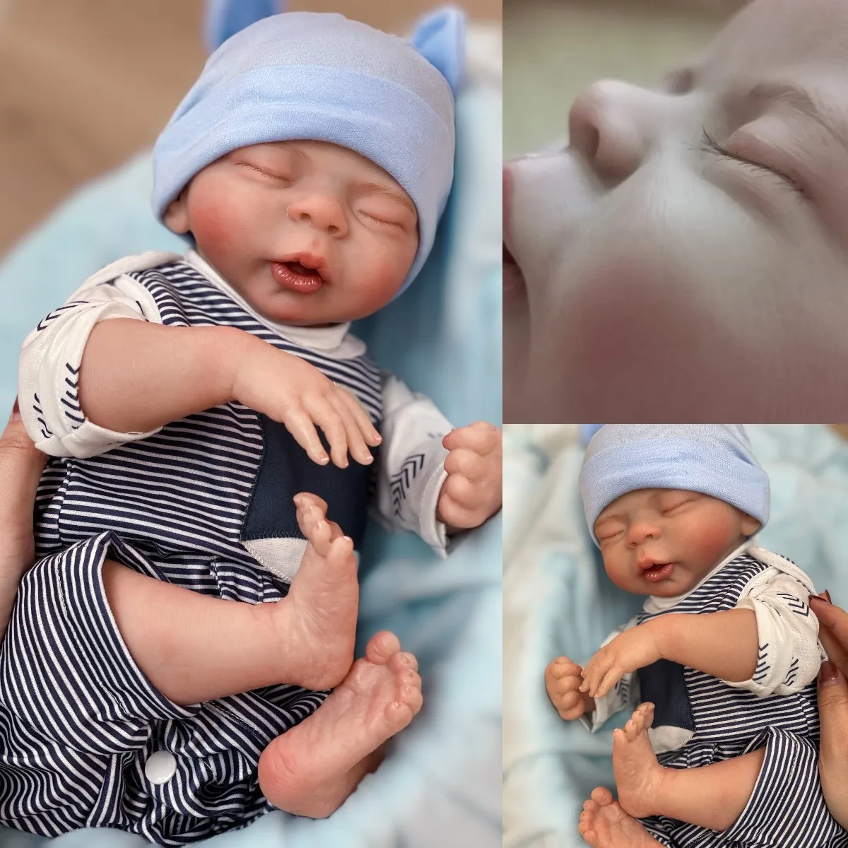 20 Inch Lifelike Bebe Reborn Doll geological fold Handmade Skin Newborn Baby Doll For Children Birthday Gifts