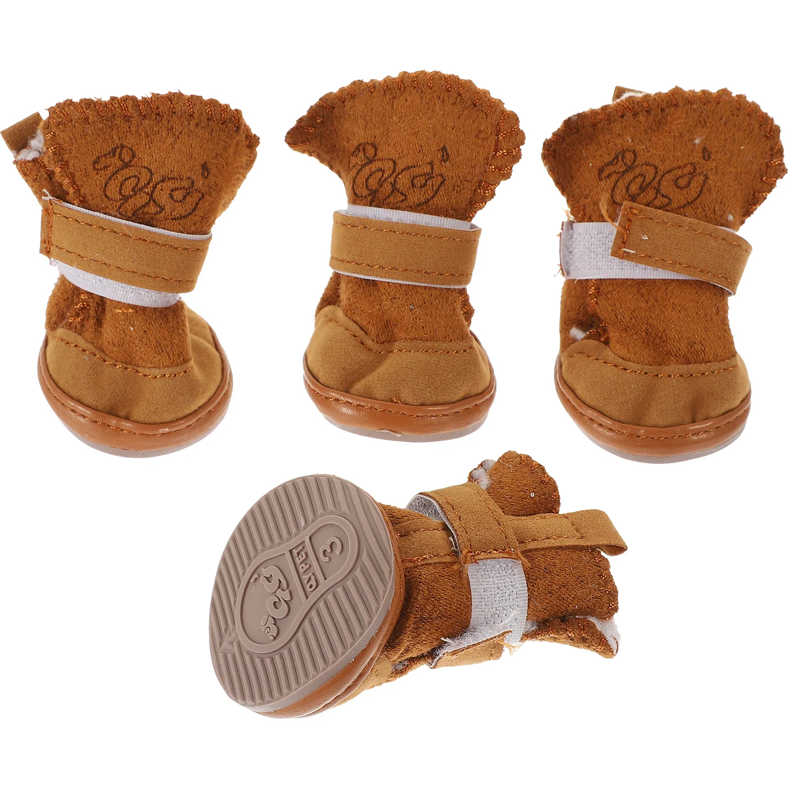 

4Pcs Dog Winter Lamb Fleece Snow Boots Anti-Slip Casual Pet Shoes Hiking Running Outdoor Protection Pet Dog Shoes
