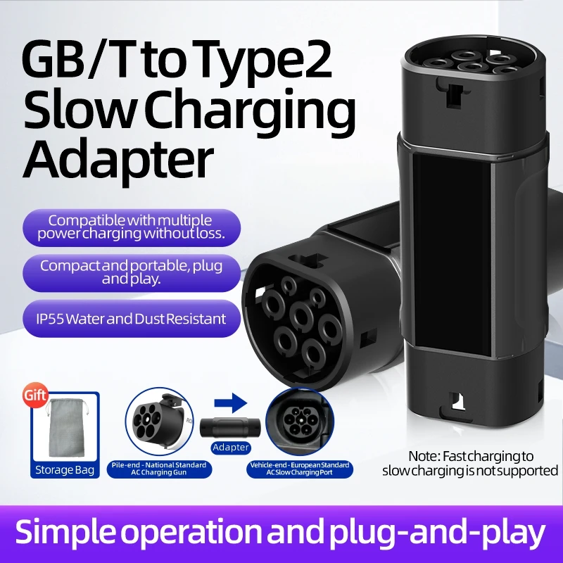 

GBT20234 к SAE J1772 Type1/Tesla NACS Адаптер зарядного устройства для электромобилей 16A 3,5 кВт 32A 7 кВт Разъем для электромобилей для зарядки