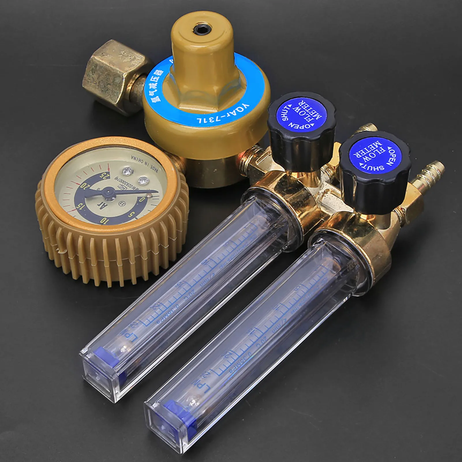 

Argon Pressure Gauge, 0.25MPa Argon Gas Pressure Reducer Regulator Double Gauge Meter Welding Accessory