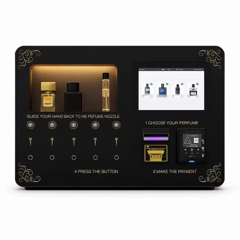 Perfume Tester Machine Touch Screen Fragrance Sampling Kiosk with Spray Nozzle Display Wholesale Customized