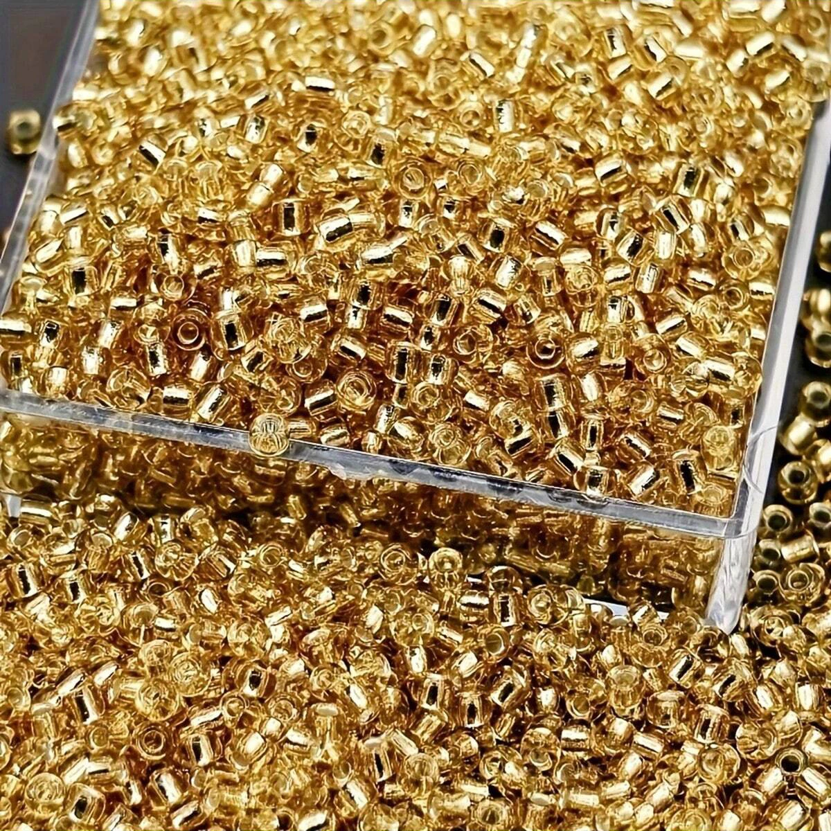 10 Packungen/Set, zufällige 10 Farben, 10.000 Stück 2 mm silberfarbene Glasperlen, perfekt für DIY-Schmuck, Armbänder, Halsketten – Detail 8