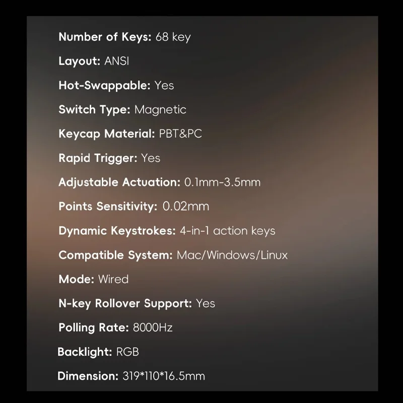 LUMINKEY Magger68 HE Customized  Magnetic Switch Gaming Keyboard CNC Aluminum Shell Gateron Hall Effect 0.01MM Rapid Trigger PC