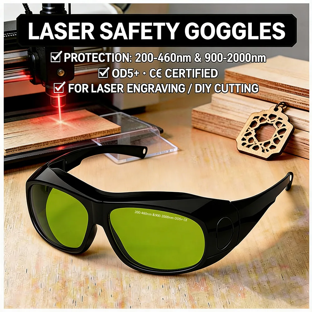 Occhiali di Sicurezza Laser Multilunghezza d'onda 200-540nm 750-2000nm per Incisore Laser a Diodo e Fibra Ottica, Occhiali Protettivi per Officina Fai