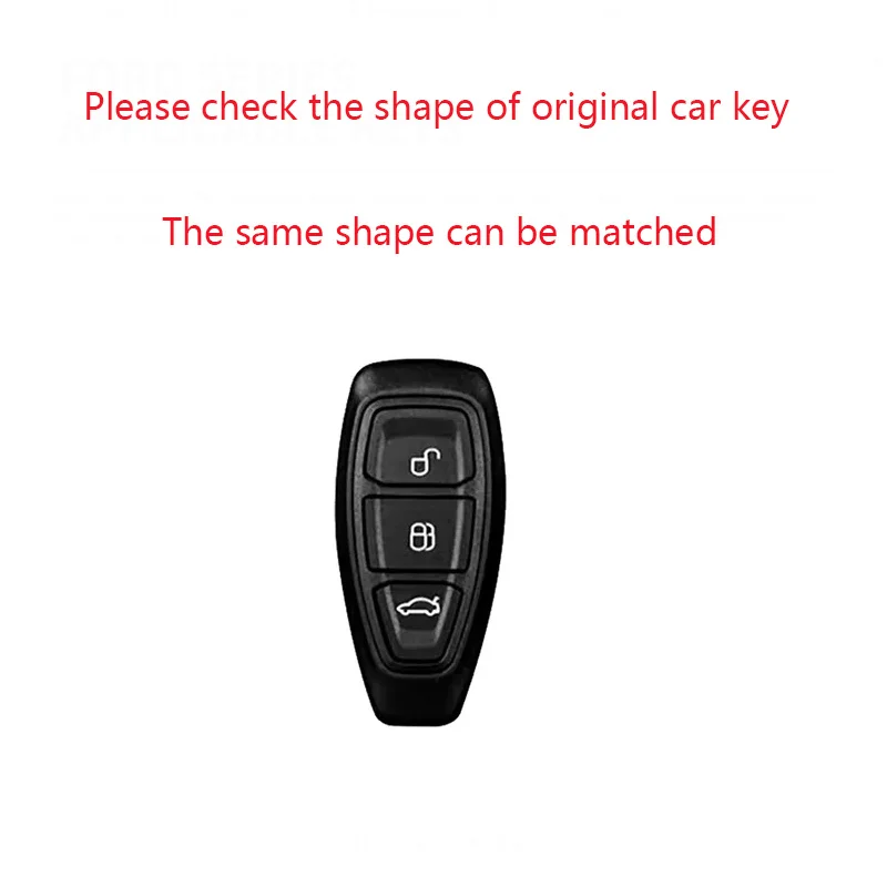 Car Key Pack for Ford ST Line Fiesta Focus Mondeo Ecosport Kuga Puma Edge Escape Metallic Leather Car Key Fob Case Accessories