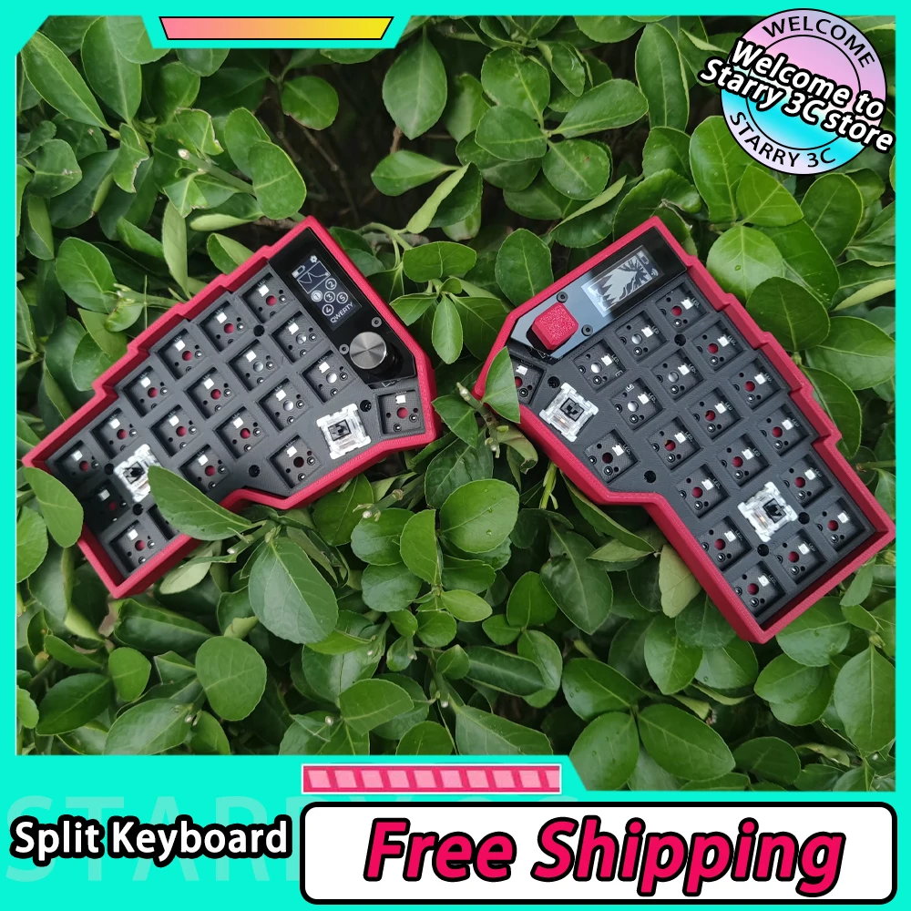 Corne Wireless Split Keyboard Kit RGB Hotswap Customize Split Mechanical Keyboard Kit With Screen Knob Joystick Support ZMK Gift