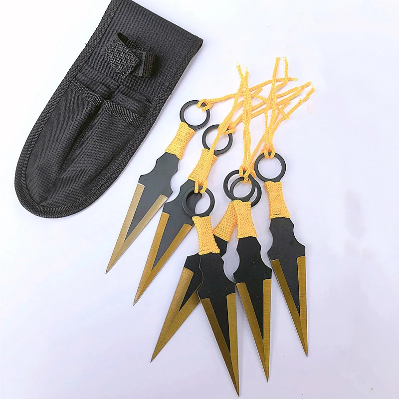 6PCS a Set No Cutting Edge Training Knife Butterfly Trainer Stainless Steel Pocket Pri Practice Knife Sport Cosplay Tool