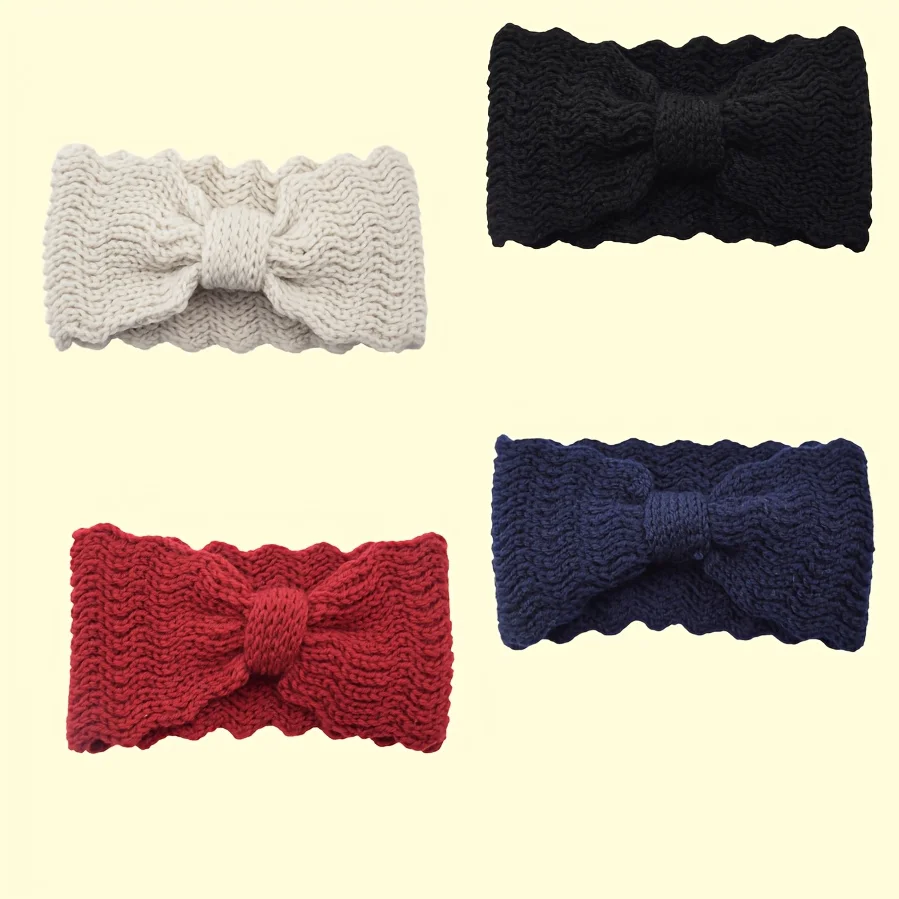 

New Fuzzy Fleece Lined Headbands for Woman Solid Twists Bow Warm Hairband Elastic Sports Yoga Girls Hair Band Hair Accessories