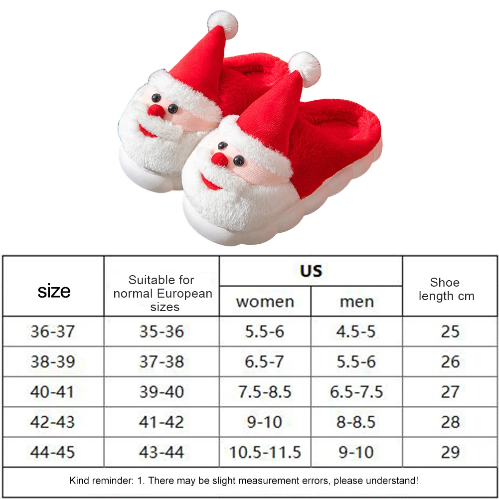 شباشب عيد الميلاد سانتا كلوز أحذية منزلية دافئة سهلة الارتداء شباشب حرارية مسطحة مريحة شباشب زوجين ناعمة لخريف وشتاء