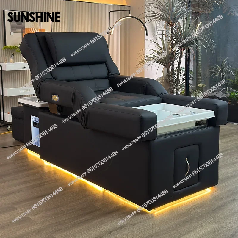 Modern beauty salon Back lift hair washing massage head Foot Spa Pedicure Shampoo Bed