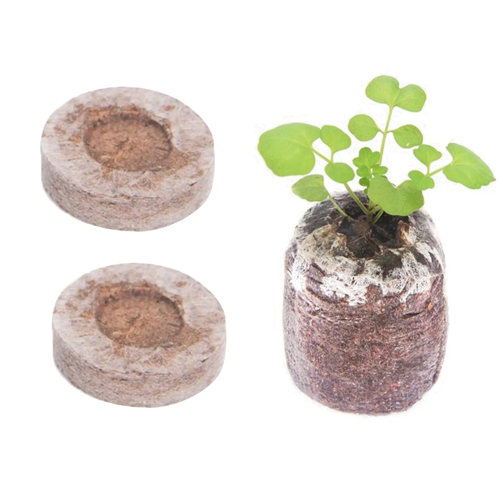 

10pcs 3Cm Compressed Pellets Starter Plugs Nutrient-Rich Soil Blocks For Plant Growth Rapid Breeding High Transplant Success