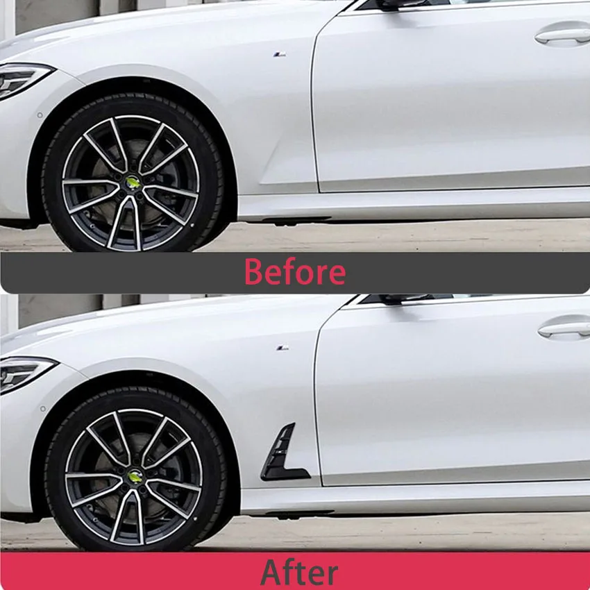 For BMW 3 Series G20 G28 320 325 330i 2020 2021 2023 2pcs Car Side Wing Air Flow Fender Grill Outlet Intake Vent Trim Black ABS 2